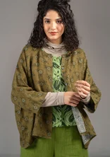 Woven “Bodil” blouse in linen - eucalyptus/patterned