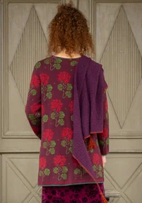 “Mårbacka” cardigan in organic/recycled cotton - aubergine