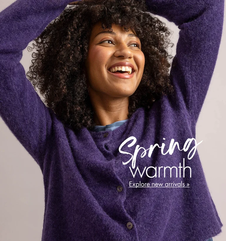 A collage of women wearing knitwear with geometric patterns from Gudrun Sjödén.