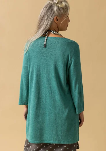 Knit tunic in linen/recycled linen - aqua green