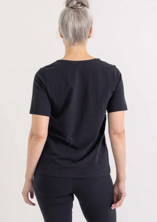 Top ”Eleonora” en jersey de coton biologique/élasthanne - noir