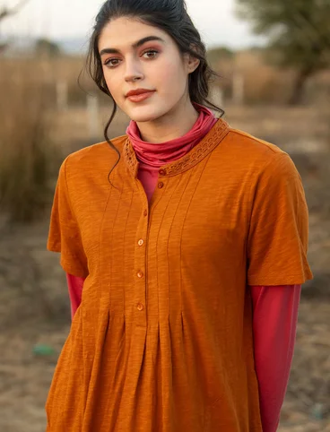 Organic cotton jersey dress - amber