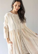 “Ketchi” woven wool/cotton dress - oyster