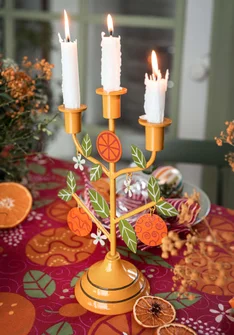 Kerzenleuchter „Apelsin“ aus Metall - goldocker