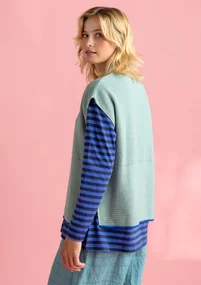 Sleeveless “Edna” Bästis sweater in recycled cotton - peppermint