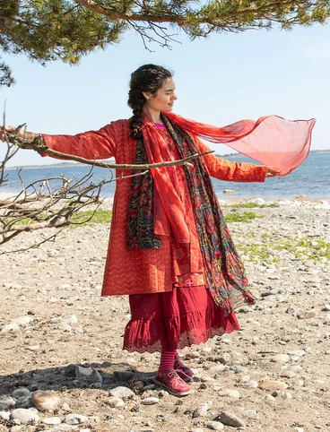 “Kavita” reversible coat in organic cotton - henna