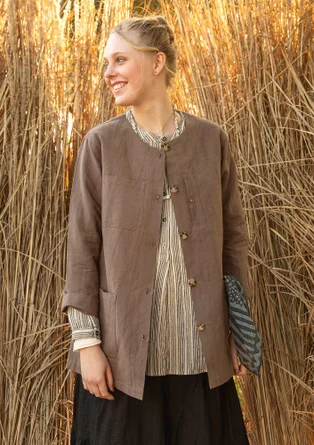 Jacket in linen/organic cotton - potato