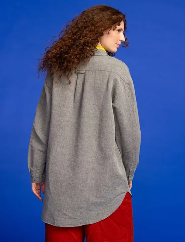 Woven organic cotton/linen shirt - iron grey