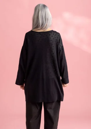 Knit tunic in organic/recycled cotton - black