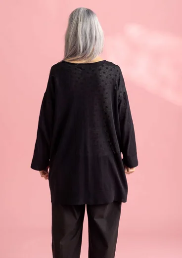 Organic/recycled cotton knitted tunic - black