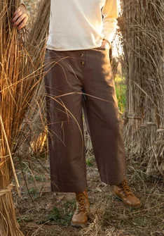 Pantalon en lin/coton biologique tissé - terre
