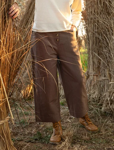 Woven linen/organic cotton trousers - potato