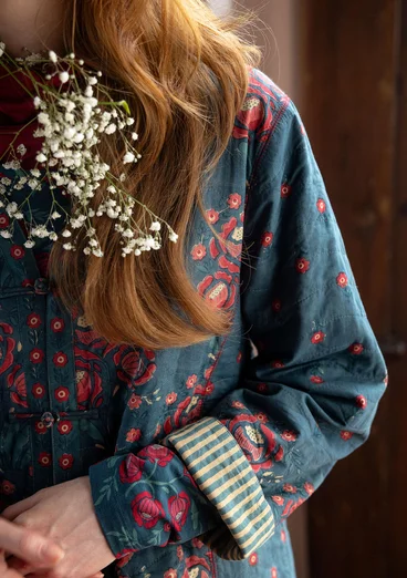 Veste réversible "Asta" en coton biologique - indigo vert