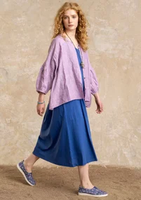 Linen blouse - powder purple/striped