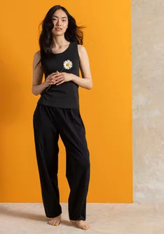 Trikålinne i ekologisk bomull - svart