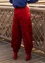 “Emily” velour trousers in organic cotton/recycled polyester (agate red S)