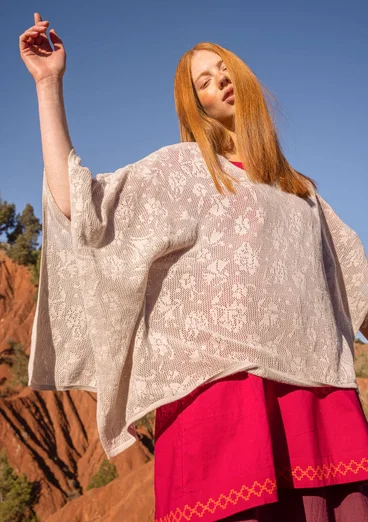 “Patricia” poncho in organic/recycled cotton - natural