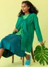 “Agnes” woven organic cotton smock blouse (rainforest green S)