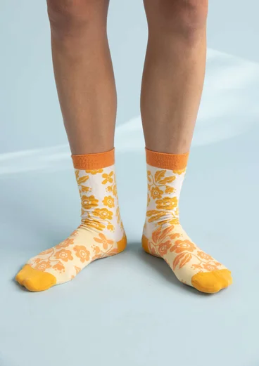 “April” socks in organic cotton - mango