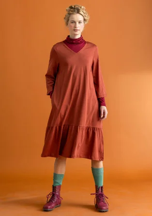 “Tyra” organic cotton/modal jersey dress - rust