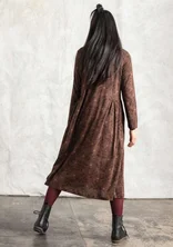 “Judit” jersey dress in organic cotton/modal - French roast/patterned