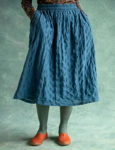 “Helga” woven skirt in organic cotton - dark petrol blue