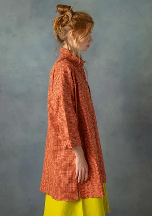 “Pavement” woven cotton shirt tunic - apricot