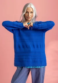 “Edna” recycled cotton favourite sweater - brilliant blue