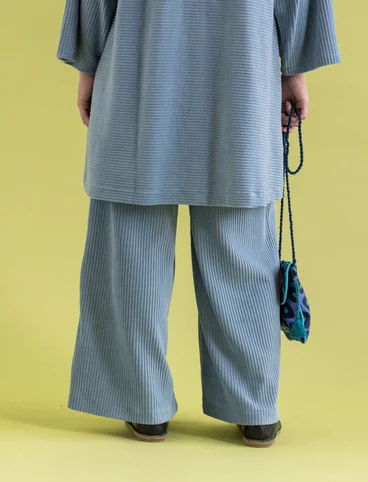 Pantalon en velours de coton biologique/polyester recyclé - bleu pigeon