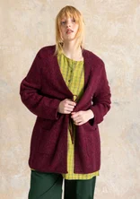 “Sylvi” check/solid-colour linen blouse - guava/checked