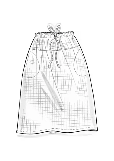 “Noira” woven skirt in organic cotton - indigo