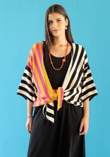 “Fernanda” wrap cardigan in organic cotton - black