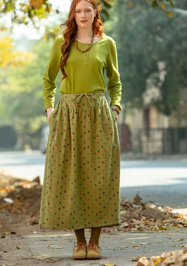 “Tristan” woven skirt in organic cotton - avocado