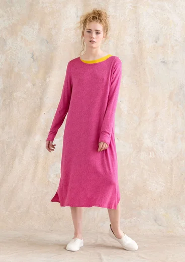 “Ada” jersey dress in lyocell/spandex - hibiscus/patterned