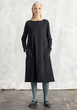 “Mona” jersey dress in cotton/spandex - black