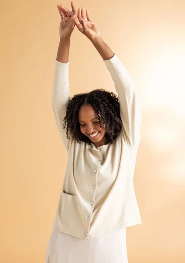 Cardigan in organic/recycled cotton - undyed