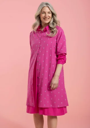 Woven dress in organic cotton - wild rose