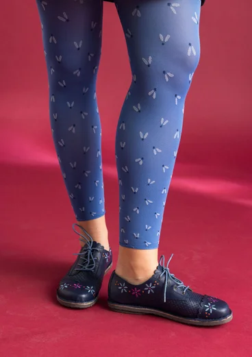 “Fjät” leggings in recycled nylon - flax blue