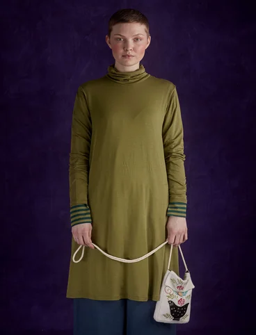 Tricot jurk "Öland" van lyocell/elastaan - mosgroen