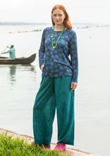 “Poesi” woven organic cotton trousers - dark jade