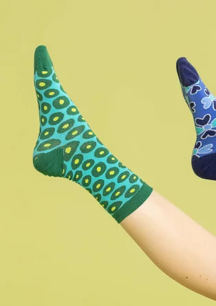 “Billie” socks in organic cotton - aqua green