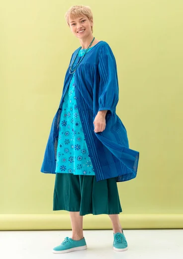 Kleid „Thea“ aus Bio-Baumwolldobby - porzellanblau