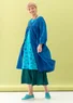 “Thea” woven organic cotton dobby dress (porcelain blue M)