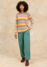Solid-colour, organic cotton/elastane jersey yoga trousers - artemisia