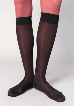 Chaussettes gainantes en polyamide - noir