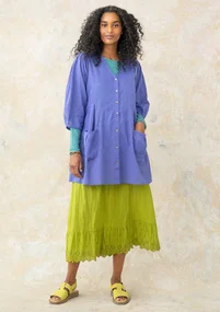 Woven organic cotton smock blouse - sky blue