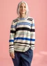 “Edna” Bästis sweater in recycled cotton (black/striped S)