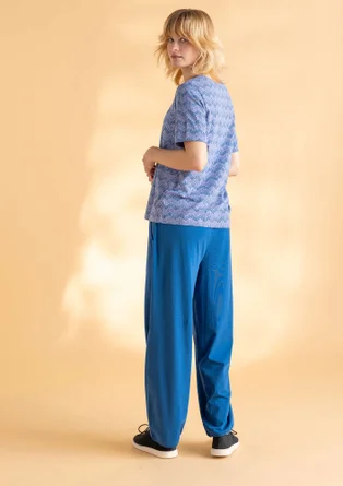 Jersey pants in organic cotton/spandex - porcelain blue