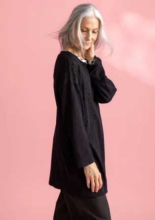 Organic/recycled cotton knitted tunic - black