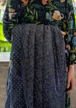 Block-printed “Peru” throw in organic cotton - indigo